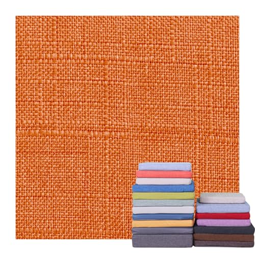 AQIGR Gartenstuhl Sitzkissenbezüge 3/5/8/10/15/20cm Dick Leinenstoff Sitzkissen Ersatzbezug mit Reißverschluss rutschfest für Quadratisches Küchen Esszimmer Sofa Kissen(Orange,40x40x5cm Thick) von AQIGR