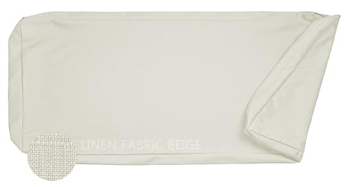 AQIGR Gartenstuhl Sitzkissenbezug 8cm Dicke Leinenstoff Bezug mit Reißverschluss - rutschfeste Ersatzkissenhülle für Eckige Küchen-/Esszimmer-/Sofakissen(Beige,40x40x8cm) von AQIGR