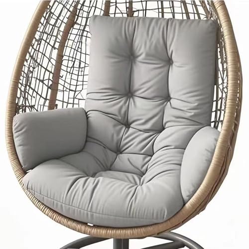 Hängesessel Kissen, Garten Polster, Auflage für Hängeschaukel, Hängekorb Sitzkissen, Waschbar Schaukelstuhl Sitzkissen Hängestuhl Sitzauflage(Hellgrau) von AQIGR