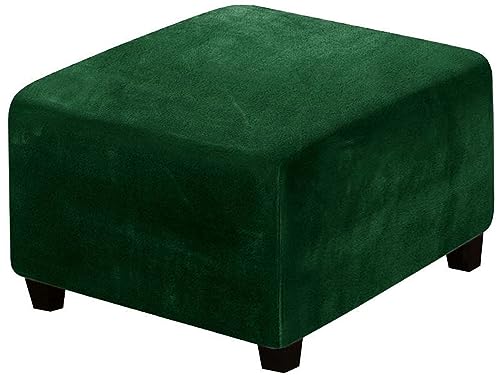 AQIGR Hockerbezug Quadratisch 40x40/50x50/60x60 Samt Ottoman Bezug Ottomane Schonbezug Hocker Hussen für Fußhocker Stretch Ottomane Abdeckung Hocker Protector Hockerabdeckung (Color : #1, Size : L) von AQIGR