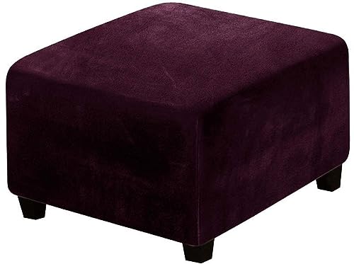 AQIGR Hockerbezug Quadratisch 40x40/50x50/60x60 Samt Ottoman Bezug Ottomane Schonbezug Hocker Hussen für Fußhocker Stretch Ottomane Abdeckung Hocker Protector Hockerabdeckung (Color : #13, Size : L) von AQIGR