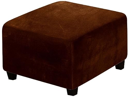 AQIGR Hockerbezug Quadratisch 40x40/50x50/60x60 Samt Ottoman Bezug Ottomane Schonbezug Hocker Hussen für Fußhocker Stretch Ottomane Abdeckung Hocker Protector Hockerabdeckung (Color : #17, Size : L) von AQIGR