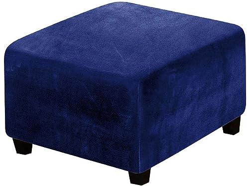 AQIGR Hockerbezug Quadratisch 40x40/50x50/60x60 Samt Ottoman Bezug Ottomane Schonbezug Hocker Hussen für Fußhocker Stretch Ottomane Abdeckung Hocker Protector Hockerabdeckung (Color : #2, Size : L) von AQIGR