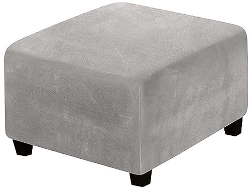 AQIGR Hockerbezug Quadratisch 40x40/50x50/60x60 Samt Ottoman Bezug Ottomane Schonbezug Hocker Hussen für Fußhocker Stretch Ottomane Abdeckung Hocker Protector Hockerabdeckung (Color : #6, Size : M) von AQIGR