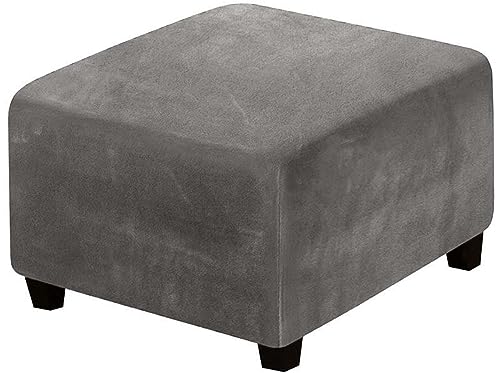 AQIGR Hockerbezug Quadratisch 40x40/50x50/60x60 Samt Ottoman Bezug Ottomane Schonbezug Hocker Hussen für Fußhocker Stretch Ottomane Abdeckung Hocker Protector Hockerabdeckung (Color : #7, Size : L) von AQIGR