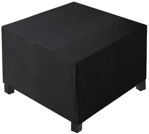AQIGR Hockerbezug Quadratisch 40x40 60x60 55x55 80x80 45x45 35x35 100x100 Elastischer Ottomane Schonbezug Abdeckung Überzug Hocker Protector Waschbar Hockerabdeckung(Schwarz,L 70x W 70xH 45cm) von AQIGR