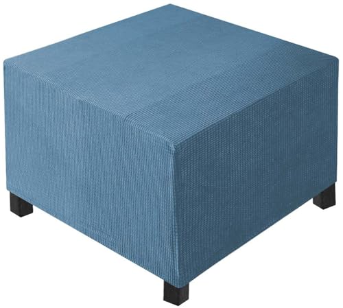 AQIGR Hockerbezug Quadratisch 50x50/60x60/45x45/35x35/80x80 Ottomane Schonbezug Stretch Hocker Bezug für Ottomane Überzug Hockerbezug Quadratische Ottomane Abdeckungen(Color 6,65x65x40cm) von AQIGR