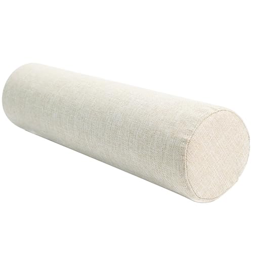 AQIGR Kissenrolle Nackenkissen Nackenrollenkissen Kissen Rolle, Unterstützung Rückenkissen Bolster Kissen für Hals, Beine, Rücken, Bett(Beige,20x50cm) von AQIGR