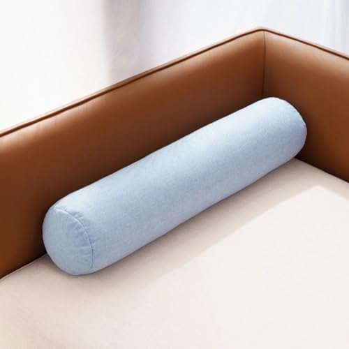 AQIGR Lange Nackenrolle 15x60 20x80 20x120 cm, weich u. formstabil, Füllkissen aus flauschigem Schaumstoff, Nacken Beinkissen für Bett und Couch(Hellblau,20x120cm) von AQIGR