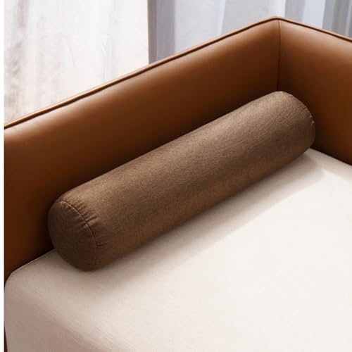 AQIGR Lange Nackenrolle 15x60 20x80 20x120 cm, weich u. formstabil, Füllkissen aus flauschigem Schaumstoff, Nacken Beinkissen für Bett und Couch(Kaffee,20x80cm) von AQIGR