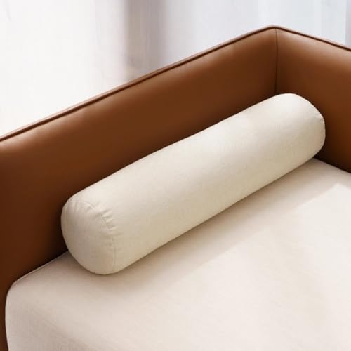 AQIGR Lange Nackenrolle 15x60 20x80 20x120 cm, weich u. formstabil, Füllkissen aus flauschigem Schaumstoff, Nacken Beinkissen für Bett und Couch(Off White,20x120cm) von AQIGR
