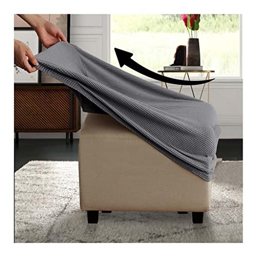 AQIGR Ottomane Schonbezug Hockerbezug, Hocker Hussen für Quadratische Fußhocker, Stretch Bezug Ottomane Abdeckung Überzug Hocker Protector Waschbar Hockerabdeckung (Color : #1, Size : L) von AQIGR