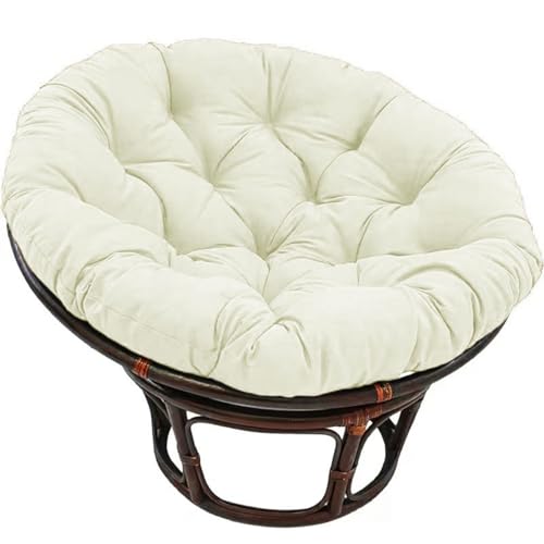 AQIGR Papasansessel Kissen Polster Bodenkissen für Schwenksessel Rund Papasan Sessel - Durchmesser 40-130 cm Sitzkissen Hängesessel(Beige,130x130cm) von AQIGR