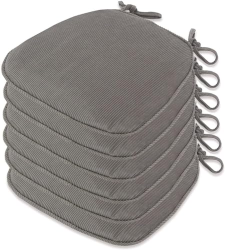 AQIGR Sitzkissen Halbrund Waschbares Stuhlkissen mit Bindeband 43x41x35cmcm Rutschfestes Sitzpolster für Gartenstuhl, Esszimmerstuhl oder Bürostuhl (Color : #7, Size : 6PCS 43x41x35cm) von AQIGR
