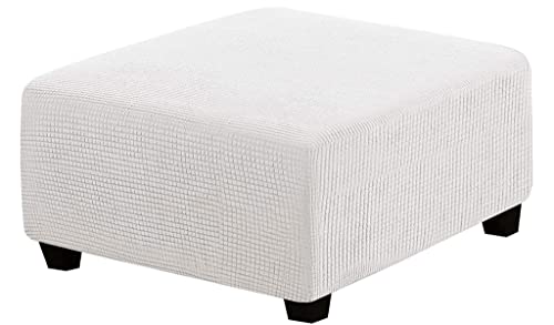 Fußhocker Sitzhocker Hockerbezug 35x35/55 x 55/60x60/50x50 grau Elastisch Husse für Sofa Fußbank Jacquard Überzug für Rechteckiger Hocker Fußschemel Fußstütze Schonbezug Sofabezug ( Color : #4 , Size von AQIGR