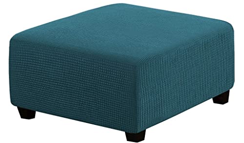 Fußhocker Sitzhocker Hockerbezug 35x35/55 x 55/60x60/50x50 grau Elastisch Husse für Sofa Fußbank Jacquard Überzug für Rechteckiger Hocker Fußschemel Fußstütze Schonbezug Sofabezug ( Color : #13 , Size von AQIGR