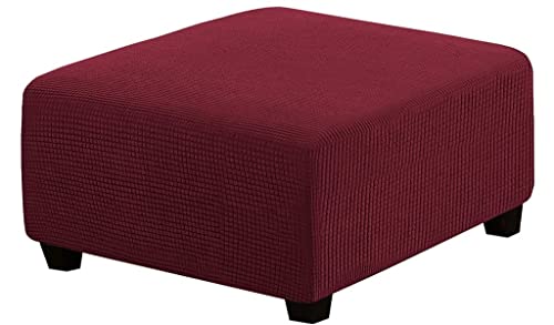 Fußhocker Sitzhocker Hockerbezug 35x35/55 x 55/60x60/50x50 grau Elastisch Husse für Sofa Fußbank Jacquard Überzug für Rechteckiger Hocker Fußschemel Fußstütze Schonbezug Sofabezug ( Color : #11 , Size von AQIGR