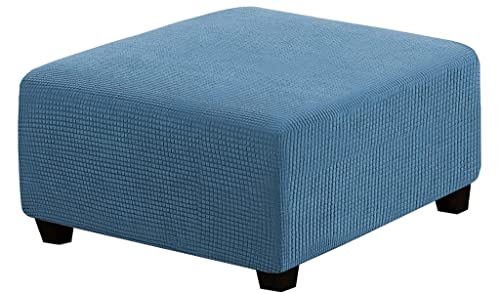 Fußhocker Sitzhocker Hockerbezug 35x35/55 x 55/60x60/50x50 grau Elastisch Husse für Sofa Fußbank Jacquard Überzug für Rechteckiger Hocker Fußschemel Fußstütze Schonbezug Sofabezug ( Color : #12 , Size von AQIGR
