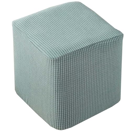 Ottomane Schonbezug Hockerbezug, Hocker Hussen für Quadratische Fußhocker, Stretch Bezug Ottomane Abdeckung Überzug Hocker Protector Waschbar Hockerabdeckung ( Color : Pea green , Size : 50x50x45cm ) von AQIGR