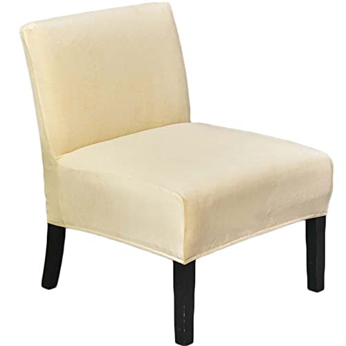 Sesselbezug Ohne Armlehne Stretch Samt Akzent Stuhlhussen Ohne Armlehnen, Modern Einfarbig Abnehmbarer Waschbare Sessel-Überwürfe, Stretch Sesselschoner für Hotel Cafe Wohnzimmer (Color : #11) von AQIGR