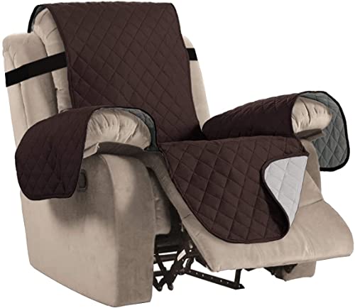 Sesselschoner für Relaxsessel Fernsehsessel Sesselbezug 1 Sitzer Grau/Beige/Braun Sesselschoner Sesselauflage Relax Schaukelstuhl Stretchhusse Ruhesessel Bezug ( Color : Brown , Size : 55.8CM/22in ) von AQIGR