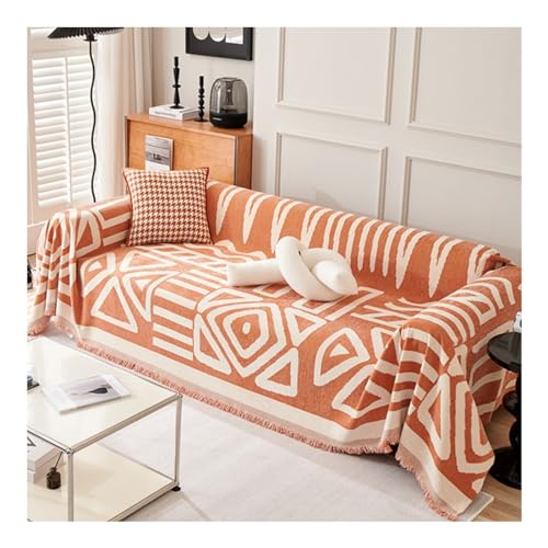 Sofa Überwurfdecke 180x300/180x360cm Große 2/3 Sitzer Sofaüberwurf Vielseitige Wohndecke als Sofadecke, Couch Überwürf, Sofa Überzug und Tagesdecke mit Deko Quasten ( Color : #8 , Size : 180x420cm ) von AQIGR