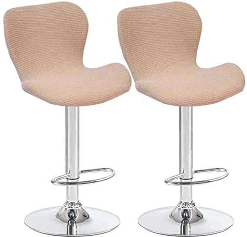 AQIGR Stuhlhussen Barhocker Bezug Barstuhlbezug mit Rückenlehne 2/4/6 Stück Hussen für Barhocker, Stretch Waschbarer Barhocker Abdeckung Passend für Barhocker mit kurzer Rückenlehne von AQIGR