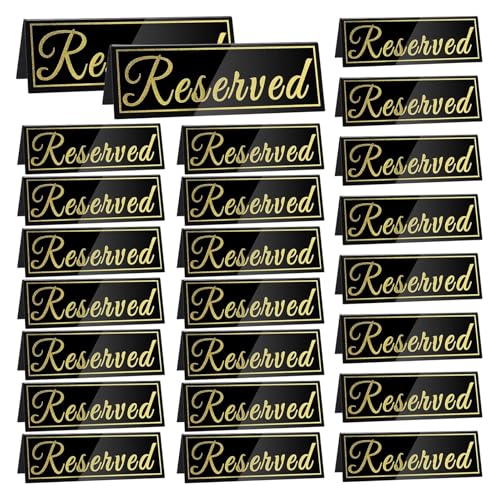 24PC Reserviert Tisch Zeichen Schwarz Zelt Reservierung Sitz for Hochzeit Restaurant Büro Treffen Stühle 24PC Reserviert Tisch Zeichen Schwarz Zelt Reservierung Sitz for Hochzeit Restaurant Büro Treffen Stühle von AQIOERH