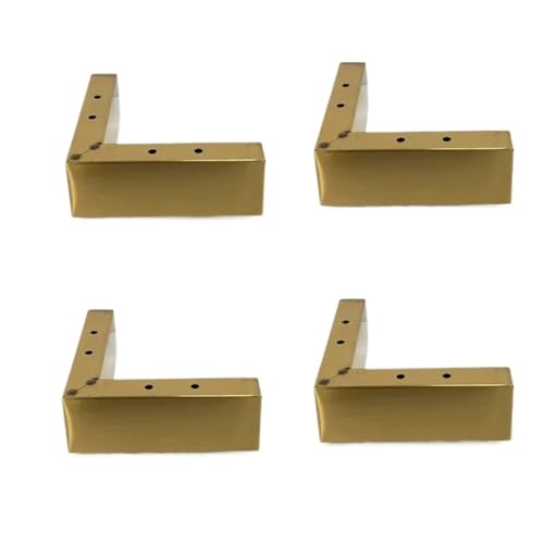 4 Stück 5,5 cm schwere tragende Möbelbeine, L-Schlitz-förmige Sofafüße, Möbelbeschläge, Beine aus Metall, Stahl, Vierkantrohr möbelfüße stützfuß(4pcs 5.5cm Golden) von AQIOERH