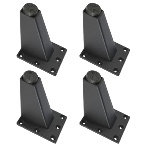 4 Stück verstellbare Möbelbeine aus Metall for Sofa, Bett, TV-Schrank, Schwarze Möbelfüße, Dicke Aluminiumlegierung, Tisch- und Schrankfüße möbelfüße stützfuß von AQIOERH