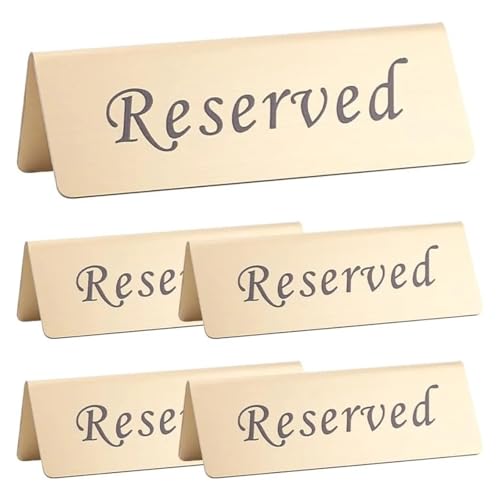 5Pcs Reserviert Tisch Zeichen Edelstahl for Restaurant Metall Top Doppelseitige 5Pcs Reserviert Tisch Zeichen Edelstahl for Restaurant Metall Top Doppelseitige von AQIOERH