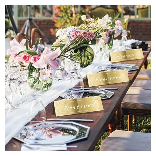 A19F-12PCS Reserviert Tisch Zeichen, Gold for Hochzeit, Acryl Doppelseitige Sitzplatz Gast Reservierung A19F-12PCS Reserviert Tisch Zeichen, Gold for Hochzeit, Acryl Doppelseitige Sitzplatz Gast Reservierung von AQIOERH