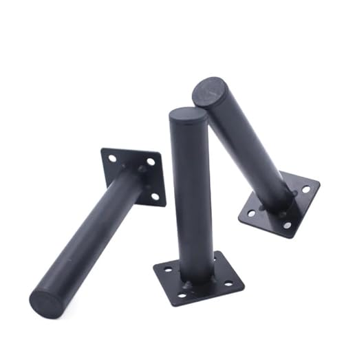 AQIOERH 4 Stück 10 cm-17 cm Metallmöbelbeine Rundrohr Sofabeine for Schrank Tisch Stuhl Bett Fuß Wohnmöbel Zubehör mit Schrauben möbelfüße stützfuß(10cm) von AQIOERH