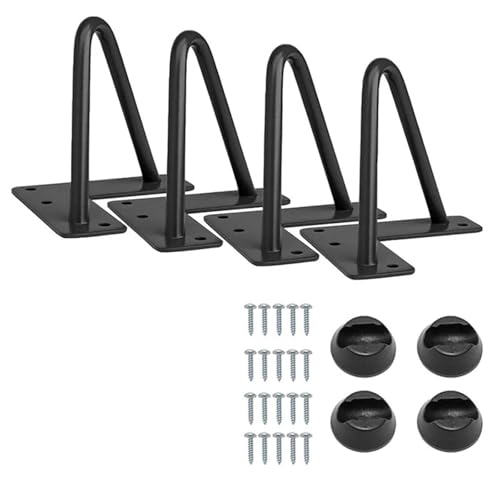 AQIOERH 4 Stück 10 cm Eisen-Tischbeine for Metallmöbel, Schwarzgold, Stuhl, Sofa, Bett, Haarnadel, Schreibtischbein, Schrankfüße for die Kommode möbelfüße stützfuß von AQIOERH