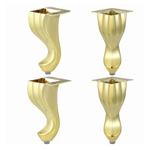 AQIOERH 4 Stück Gold Möbelbeine Sofafüße Hohlschnitzerei for Couchtisch Haarnadelbeine Tv-Ständer Kabinenebene Füße 14 cm mit Schraube möbelfüße stützfuß von AQIOERH