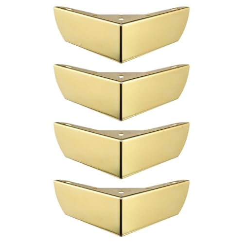 AQIOERH 4 Stück Möbelbeine Schwerlastlager Metallschrank Dreizackige Füße Dreieck Sofabeine DIY Möbelbeschläge Beine möbelfüße stützfuß(Gold 4PCS) von AQIOERH