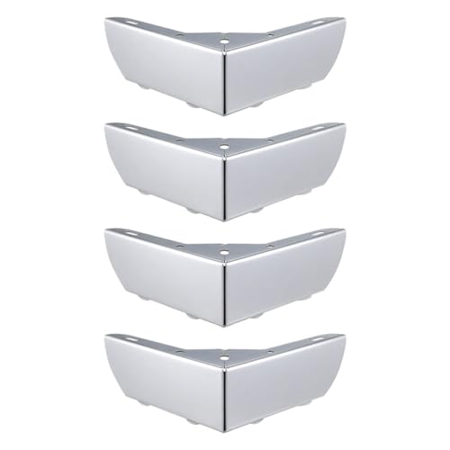 AQIOERH 4 Stück Möbelbeine Schwerlastlager Metallschrank Dreizackige Füße Dreieck Sofabeine DIY Möbelbeschläge Beine möbelfüße stützfuß(Silver 4PCS) von AQIOERH