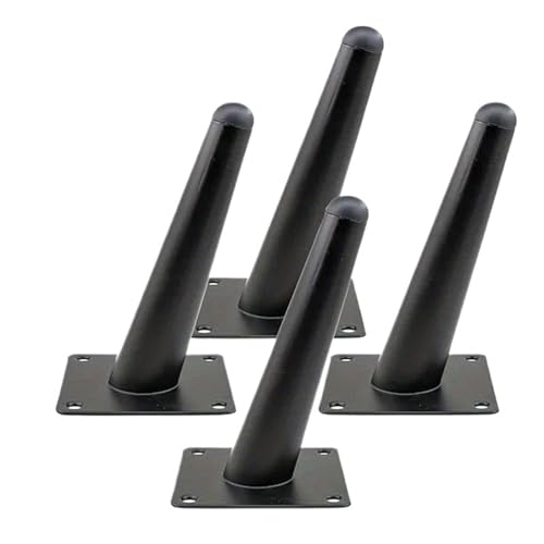 AQIOERH 4 Stück Sofabeine, runde Möbelbeine aus massivem Metall, Sofa-Ersatzbeine, Sofa, Couch, Bett, Couchtisch möbelfüße stützfuß(4pcs-15cm-black) von AQIOERH