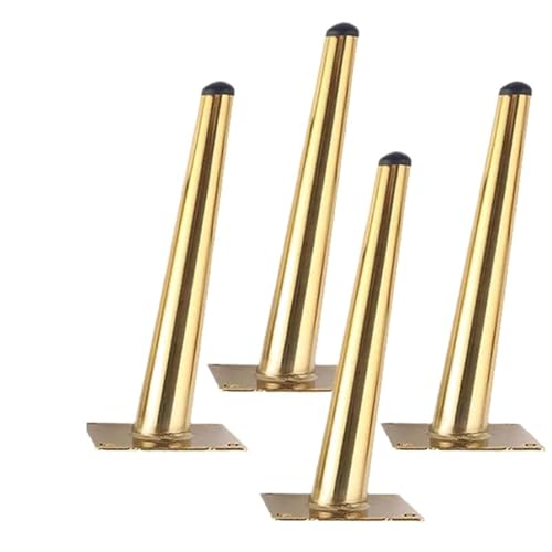 AQIOERH 4 Stück Sofabeine, runde Möbelbeine aus massivem Metall, Sofa-Ersatzbeine, Sofa, Couch, Bett, Couchtisch möbelfüße stützfuß(4pcs-15cm-gold) von AQIOERH