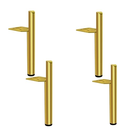 AQIOERH 4 Stück Stuhlsockel nach Maß, Mattschwarz, strukturiert, Möbelzubehör for Schrank, stilvolle Metall-Eisen-Sofaständer, 15 cm, 20 cm möbelfüße stützfuß(Golden 15cm 4pcs) von AQIOERH
