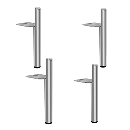AQIOERH 4 Stück Stuhlsockel nach Maß, Mattschwarz, strukturiert, Möbelzubehör for Schrank, stilvolle Metall-Eisen-Sofaständer, 15 cm, 20 cm möbelfüße stützfuß(Silver 18cm 4pcs) von AQIOERH