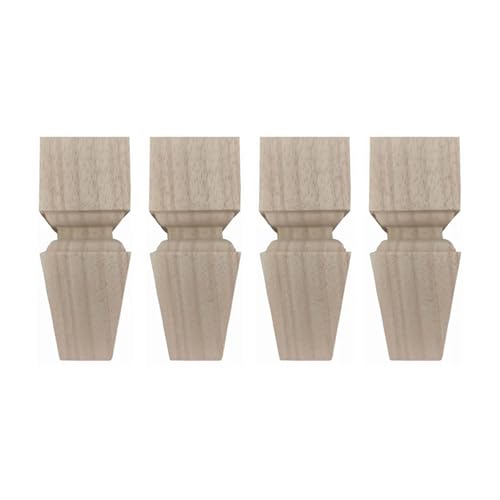 AQIOERH 4 Stücke Holzschnitzerei Möbelbeine 10/15 cm Massivholz Tisch Schränke Füße Sofa Bett TV Schrank Beine Schnitzen Möbelbeschläge möbelfüße stützfuß(15 cm Height) von AQIOERH