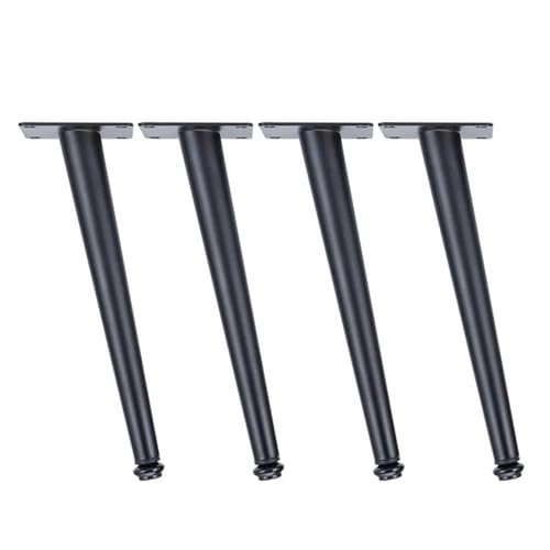 AQIOERH 4 Stücke Möbelbeine Gold Schwarz Verstellbare Konische Metallfüße for Tisch Sofa Schrank Schrank Hocker Stuhl Füße Zubehör möbelfüße stützfuß(Black Sloping 12CM) von AQIOERH