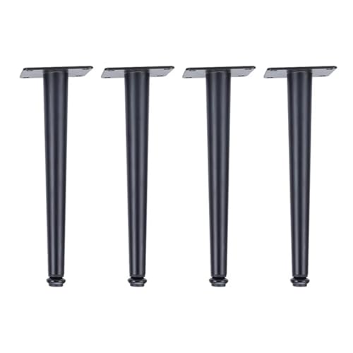 AQIOERH 4 Stücke Möbelbeine Gold Schwarz Verstellbare Konische Metallfüße for Tisch Sofa Schrank Schrank Hocker Stuhl Füße Zubehör möbelfüße stützfuß(Black Straight 25CM) von AQIOERH