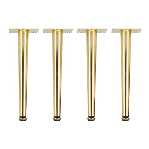 AQIOERH 4 Stücke Möbelbeine Gold Schwarz Verstellbare Konische Metallfüße for Tisch Sofa Schrank Schrank Hocker Stuhl Füße Zubehör möbelfüße stützfuß(Golden Straight 10CM) von AQIOERH