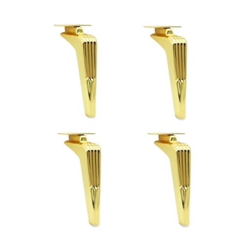 AQIOERH 4 stücke 15/18 cm for Sofa Füße Metall Möbel Beine Schwarz Gold Unterstützung Badezimmer Schrank Bett Kaffee Tisch Beine Ersatz möbelfüße stützfuß(4pcs 18cm Golden) von AQIOERH