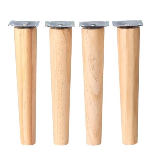 AQIOERH 4Pcs 8/15/20CM Höhe Massivholz Möbel Bein Gerade Füße Sofa Bett Schrank Tisch und Stuhl Ersatz Füße Schrägen Füße möbelfüße stützfuß(20cm-Straight Foot) von AQIOERH