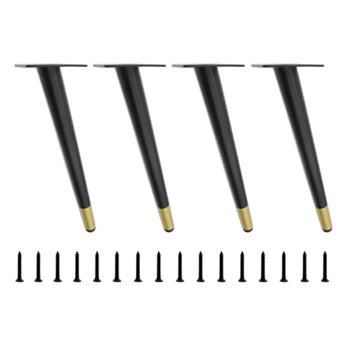 AQIOERH 4er-Pack schräge Möbelbeine, robuste Schrank-, Schrank-, Stuhl- und Tischfüße, perfekt for Sofa, Schreibtisch, Couch, Bank, Bettfüße als Ersatz möbelfüße stützfuß(Black Golden(35cm)) von AQIOERH