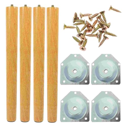 AQIOERH Massivholz-Tischbeine, Couch-Möbel-Zubehör, Holz-Bett-Stuhl-Verlängerungen, Ersatz-Schrank-Brötchen-Füße möbelfüße stützfuß(Light Brown 1) von AQIOERH