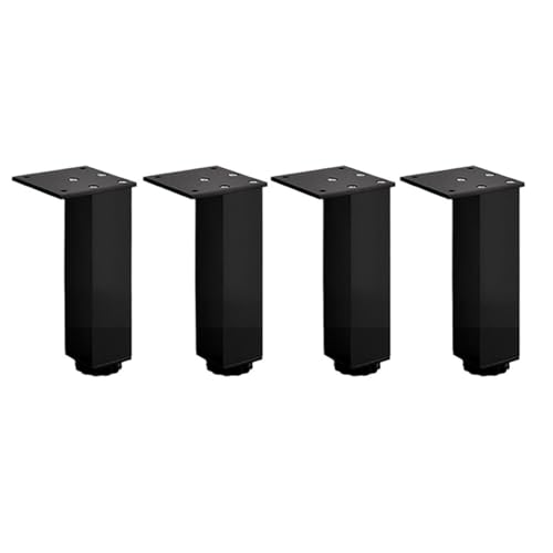 AQIOERH Möbelfüße, verstellbare quadratische Schrankfüße, Aluminium-Stützfüße, Kissen, Sofa, Couchtisch möbelfüße stützfuß(Black 10cm) von AQIOERH